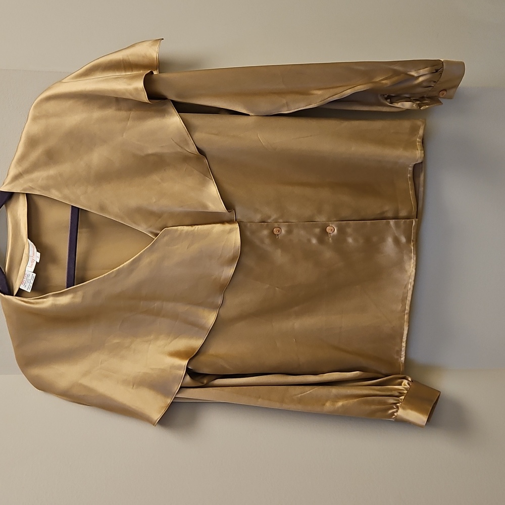 Betty Hanson Caramel Gold Silk Blouse